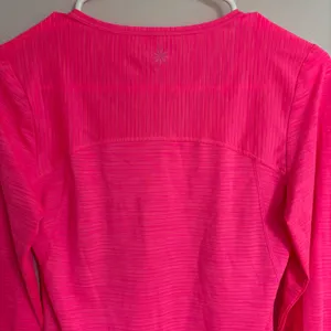 Athleta Womens Neon Pink Striped Long Sleeve Athletic Top XS‎ Scoop Neck Workout thumbnail 7