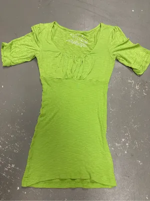 Derek Heart Y2K Lime Green Babydoll Coquette Hannah Montana Shirt Womens Small thumbnail 1