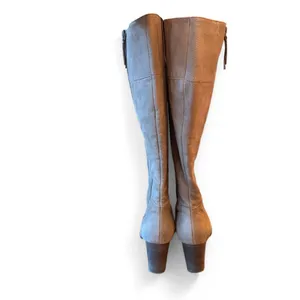 Cole Haan Gray Taupe Leather Knee High Boots Block Heel Women’s 7.5B thumbnail 6