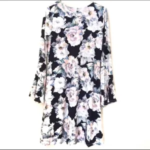 Karen Kane multicolor floral long-sleeve A-line dress thumbnail 5
