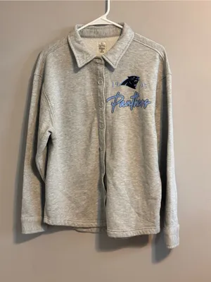Gameday Couture Carolina Panthers Gray Button Front Sweatshirt Women's S thumbnail 1