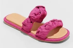 Universal thread pink double strap sandals size 6 thumbnail 1