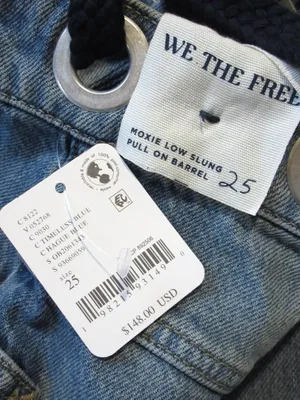 NWT We The Free People Moxie in Timeless Blue Distressed Barrel Jeans 25 thumbnail 8