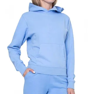 Frankie’s Bikinis Aiden Embroidered Blue Hoodie Sweatshirt Pullover thumbnail 4