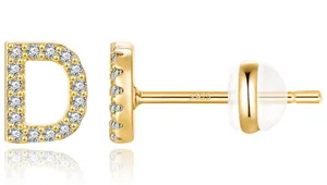 Initial Letter Stud Earrings thumbnail 1