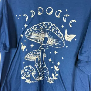 Shein Curve Goblincore Dark Academia Cottagecore Mushroom Short Sleeve T-Shirt thumbnail 5