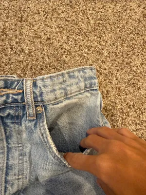 Zara Light Blue Washed Distressed Denim Shorts thumbnail 2