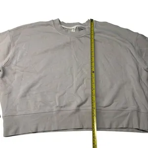 Lululemon Women’s 12 Crewneck Sweatshirt Natural Beige‎ Oversized Cotton Crop thumbnail 8