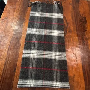 Lord & Taylor Grey Red‎ Plaid Acrylic Scarf Made in Germany Fringed Wrap thumbnail 4