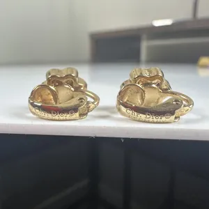 Vintage Christian Dior Gold Tone Rhinestone Flower Clip-On Stud Earrings Germany thumbnail 2