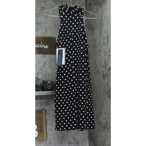 NWT Rachel By Rachel Roy Harland Printed Halter Polka Dot Dress Black / White S thumbnail 6