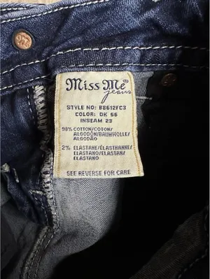 Miss Me Jeans Mid-Rise Cropped Wings Embellished Rhinestones Blue Size 27 thumbnail 4