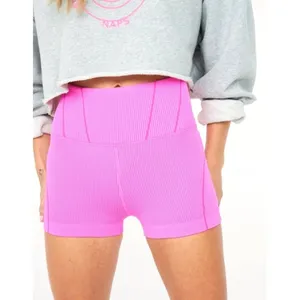 OFFLINE By Aerie Seamless Corset 2" Bike Shorts Women XS Hot Pink Barbiecore Gym thumbnail 2