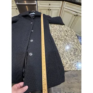Laundry by Shelli Segal Chunky Knit Black Boucle Coat Size XS Collared thumbnail 12