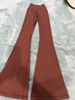 Offline by Aerie Real Me High Waisted Crossover Rib Super Flare Legging in Brown thumbnail 5