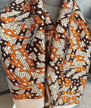 70cmx70cm Square Brown/Orange Scarf thumbnail 1