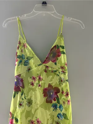 Nasty Gal Lime Floral Slip Maxi Dress thumbnail 4