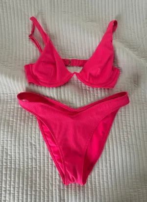 Hollister Bikini Set Ribbed Pink thumbnail 1