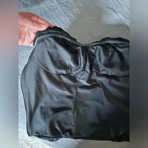 Victoria's Secret Black lace bustier corset crop top thumbnail 3