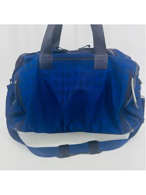 Lululemon Athletica Weekend Warrior Travel Duffel Bag Blue Black Houndstooth thumbnail 4