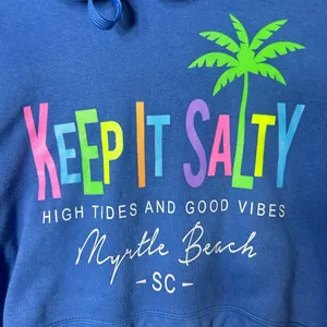 Myrtle Beach Hoodie Womens XL Blue Keep It Salty Long Sleeve‎ Drawstring Hem thumbnail 3