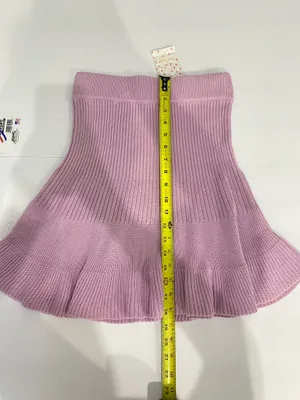 Free People Pink Ribbed Knit Flare Mini Skirt Women’s XS Boho Coquette thumbnail 5