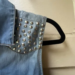 Y2K Mudd Studded Denim Shirt M Cowgirl Equestrian Festival Nostaligia Kidcore thumbnail 4