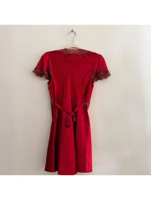 Reformation Romi Silk Mini Dress in Sangre thumbnail 4