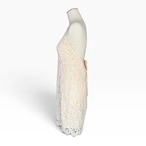 Dress Forum L Ivory Lace Open Back Cocktail Occasion Dress Wedding Halter Mini thumbnail 7