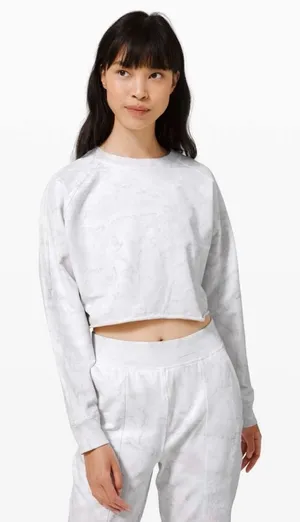 Lululemon LA Pullover Crew in Watercolor Wash White/ Stargaze thumbnail 1