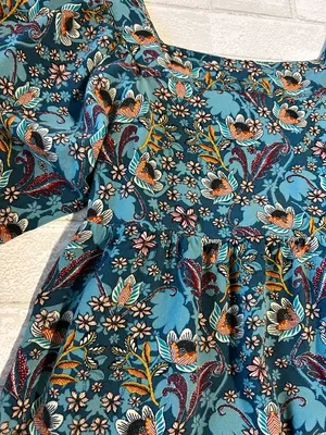 Maurice’s Floral Puff-Sleeve Dress Concert Cowgirl Size Large thumbnail 8