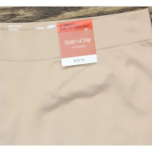 NWT State Of Day Womens Seamless Slip High Cut Boyshorts Light Beige Brown XS thumbnail 4