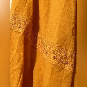 Lulus Mustard Yellow 100% Cotton Flowy/Gauzy Lightweight Mini Dress - Size M NWT thumbnail 4