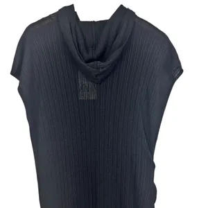 Zara Hooded Sleeveless Midi Dress Black Side Slit Sheer Size M/L NWT thumbnail 10