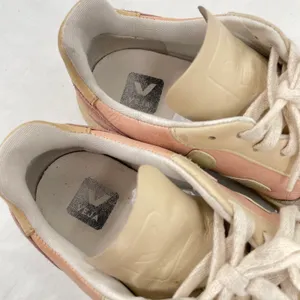 VEJA V-10 Multico Nude Colorblock Sneakers Suede Leather Pink Blue Cream Size 8 thumbnail 8