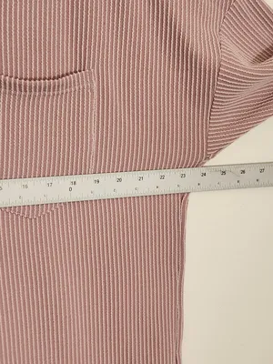 Kirundo Dusty Pink Ribbed Knit Oversized V-Neck Top Size XL thumbnail 6