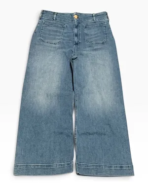 Maeve The Colette Wide Leg Jeans High Rise Cropped Blue Size 32 Anthropologie thumbnail 1