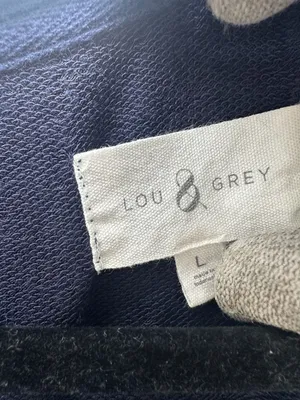 Lou & Grey Romper Size L Navy Blue Drawstring Pocket Sleeveless thumbnail 2