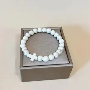 Lovely Faith Vintage-Inspired Beaded Bracelet with Cross‎ Pendant thumbnail 3
