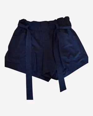 Athleta Skyline High Rise Paperbag Shorts Black Tie Lightweight S 4 thumbnail 3