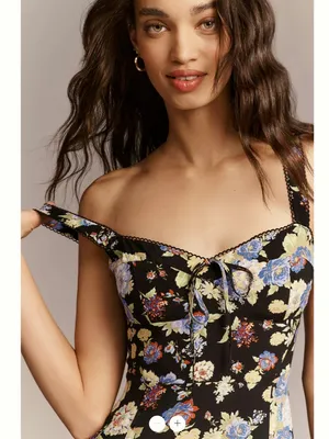 Anthropologie Maeve Sweetheart Printed Midi Dress thumbnail 4