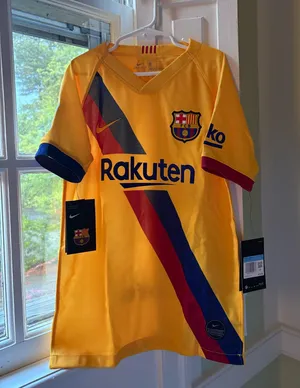 Nike Unisex Barcelona 2022/23 yellow and red third jersey #Barcelona #Football thumbnail 1