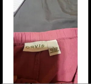 women textured high waist elastic waist pull-on pink pant L thumbnail 7