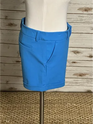 crosby. Harry turquoise blue mid-rise cuffed shorts Size 6 classic tailored thumbnail 2