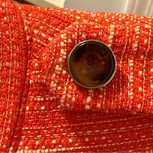 Chico’s Tweed Single Button Full Zip Long Sleeve‎ Jacket Orange Size 0 (4) thumbnail 5