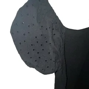 Art Class Black smocked eyelet puff sleeve milk maid Top cottagecore coquette thumbnail 5