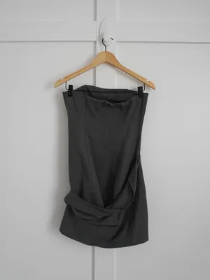 Zara Strapless Grey Mini Dress thumbnail 4