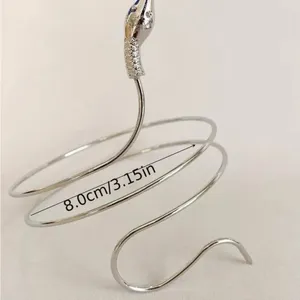 Chic Vintage Inspired Simple Snake-Shaped Silver‎ Plated Zinc Alloy Armband thumbnail 7