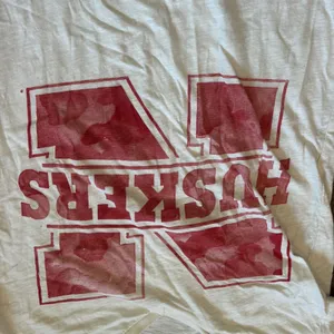 Three Square Nebraska Huskers Graphic V-Neck T-Shirt White Red‎ Camo Logo XL thumbnail 2