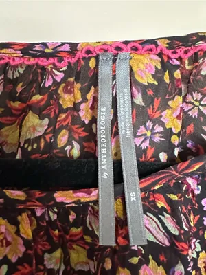 Anthropologie Pauline Balloon Sleeve Dark Floral Peasant Blouse XS Romantic thumbnail 5
